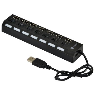 Hub USB 2.0 7 Portas com Cabo e LED Indicador - HUV-40