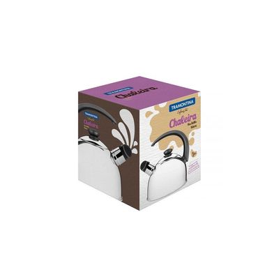 Chaleira Tramontina Com Apito Em Aço Inox Cabo Preto 2,1 L Tramontina
