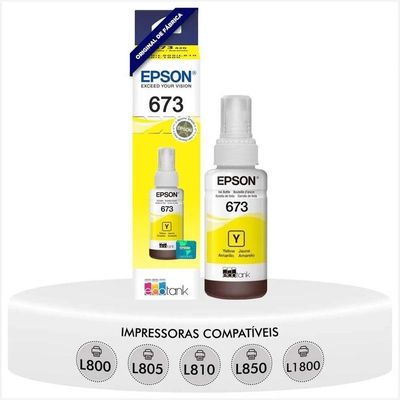 Tinta Epson 663 Ecotank T673420al Amarelo L800/l805/l810/l850/l1800