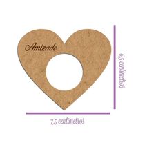 Porta Guardanapo Coração Desejos Mdf Cru Kit 4 Peças 7,5cmx6,5cm - Cria Arte Laser Cru