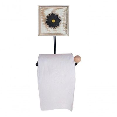 Kit Banheiro 5 Peças Artesanal Rústico Flor De Madeira 3d Anúncio Com Variação Cor Preto