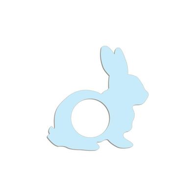 Porta Guardanapo Coelho Kit 4 Peças 8cmx8cm - Cria Arte Laser Azul Claro