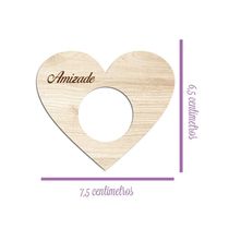Porta Guardanapo Coração Desejos Kit 4 Peças 7,5cmx6,5cm - Cria Arte Laser Dourado