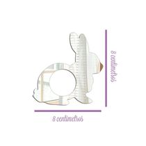 Porta Guardanapo Espelhado Coelho Kit 4 Peças 8cmx8cm - Cria Arte Laser Prata