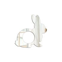 Porta Guardanapo Espelhado Coelho Kit 4 Peças 8cmx8cm - Cria Arte Laser Prata