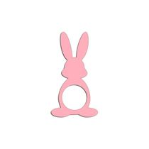 Porta Guardanapo Coelho Frente Kit 4 Peças 5,5cmx10cm- Cria Arte Laser Rosa Claro