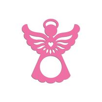 Porta Guardanapo Anjinho Kit Com 4 Peças 7cmx8cm - Cria Arte Laser Rosa