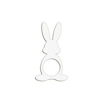 Porta Guardanapo Coelho Frente Kit 4 Peças 5,5cmx10cm- Cria Arte Laser Branco