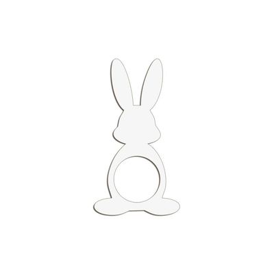 Porta Guardanapo Coelho Frente Kit 4 Peças 5,5cmx10cm- Cria Arte Laser Branco