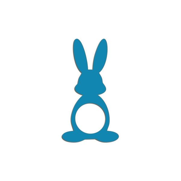Porta Guardanapo Coelho Frente Kit 4 Peças 5,5cmx10cm- Cria Arte Laser Azul