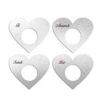 Porta Guardanapo Coração Desejos Kit 4 Peças 7,5cmx6,5cm - Cria Arte Laser Prata