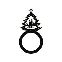 Porta Guardanapo árvore De Natal Kit Com 4 Peças 4,5cmx8,5cm - Cria Arte Laser Preto