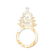 Porta Guardanapo árvore De Natal Kit Com 4 Peças 4,5cmx8,5cm - Cria Arte Laser Dourado