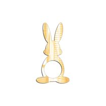 Porta Guardanapo Coelho Frente Espelhado Kit 4 Peças 5,5cmx10cm - Cria Arte Laser Dourado