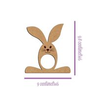 Porta Guardanapo Carinha Coelho Mdf Cru Kit 4 Peças 9cmx9,8cm - Cria Arte Laser Cru