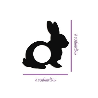 Porta Guardanapo Coelho Kit 4 Peças 8cmx8cm - Cria Arte Laser Rosa