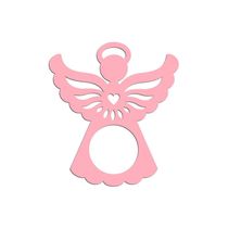 Porta Guardanapo Anjinho Kit Com 4 Peças 7cmx8cm - Cria Arte Laser Rosa Claro