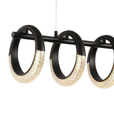 Lustre Pendente Skylight Diamond 3098 Preto Led Bivolt Preto/transparente