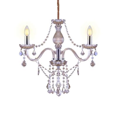 Lustre Glam Maria Tereza Champanhe 3 Braços E14 Taschibra