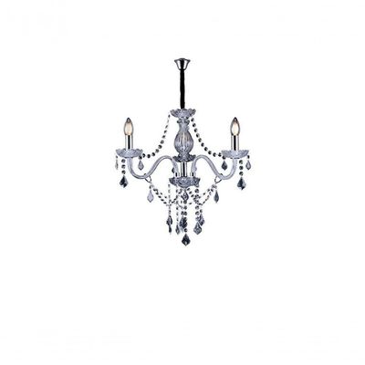 Lustre Glam Maria Tereza Transparente 3 Braços E14 Taschibra