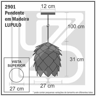 Lustre Pendente Em Madeira - Lupulo Sucupira