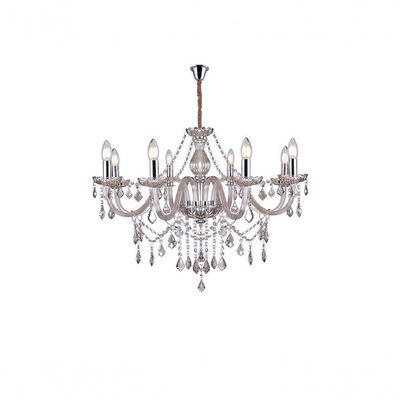 Lustre Glam Maria Tereza Champanhe 8 Braços E14 Taschibra