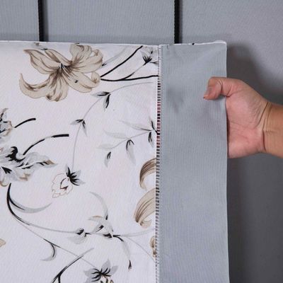 Jogo Cama Lençol Encanto King Estampado Percal 180 Fios C/ Ponto Palito 4 Peças - Floral - Cinza