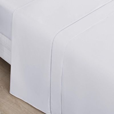 Jogo Cama Lençol Home Basic Solteiro 180 Fios C/ Ponto Palito 3 Peças - Branco