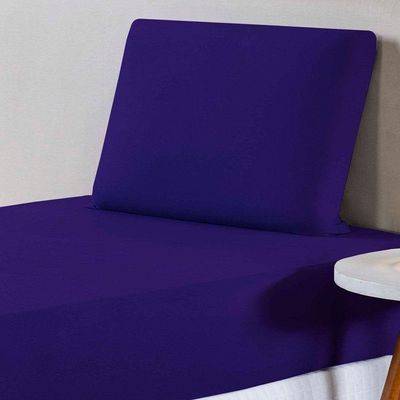 Jogo De Lençol Solteiro Malha 100% Algodão 2 Peças Cor Roxo
