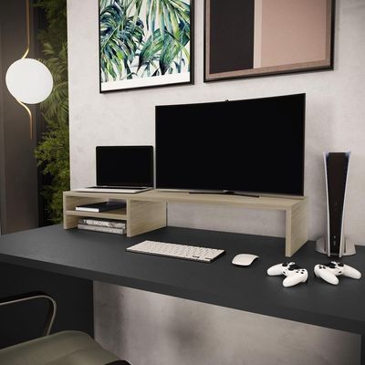 Kit 04 Suportes Para Monitor Stand Home Office Lap 90 Cm L03 Amadeirado - Lyam