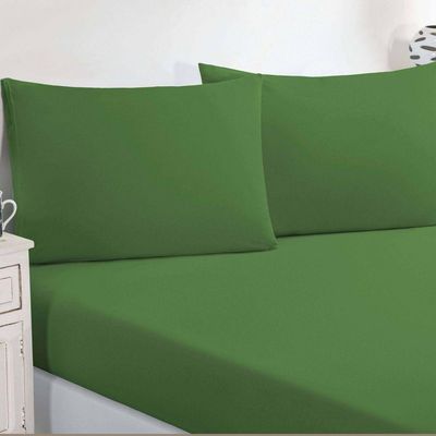 Jogo De Cama Malha Lençol 100% Algodão Gran Moratta 2 Peças Solteiro - Verde Bandeira.