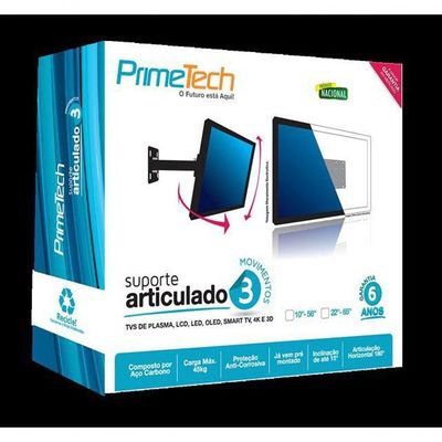 Suporte Tv Articulado 3 Movimentos Linha Prática - Primetech