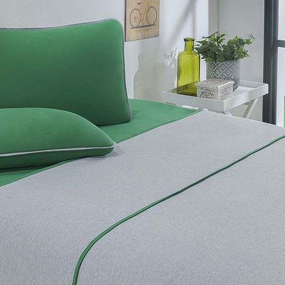 Jogo De Cama Malha Lençol 100% Algodão Urbano 3 Peças Solteiro - Verde Bandeira-mescla.