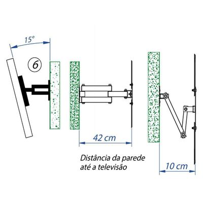 Suporte Articulado 4 Movimentos Para Smart Tv Panasonic