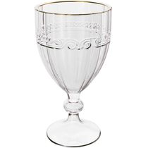 Kit 24 Taças Cristal 330ml Fio de Ouro Imperial Lyor Avulsa Servir Sucos Água Drinks Mesa Posta