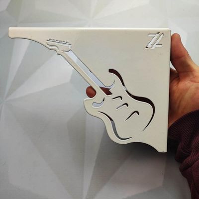 Par Mãos Francesas Decorativas 20cm Música Guitarra Branco Aço Zarg