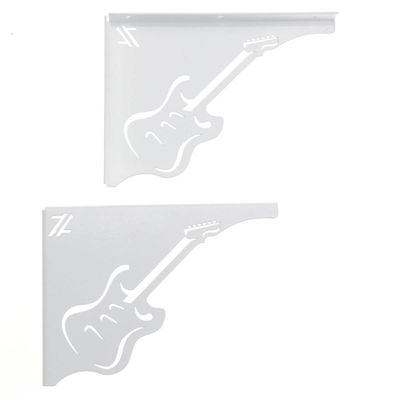Par Mãos Francesas Decorativas 20cm Música Guitarra Branco Aço Zarg