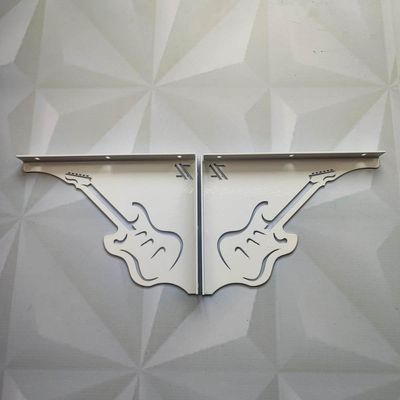 Par Mãos Francesas Decorativas 20cm Música Guitarra Branco Aço Zarg