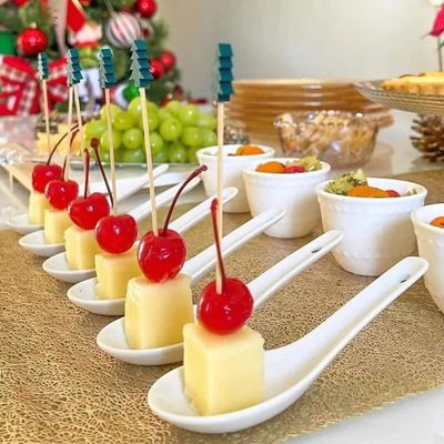 Kit 180 Colheres Finger Food 20ml Porcelana Branca Restaurante Oriental Japonesa Couvert Lyor
