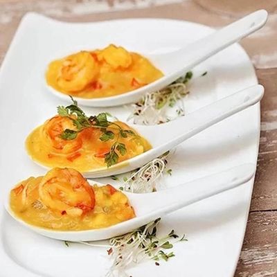 Kit 180 Colheres Finger Food 20ml Porcelana Branca Restaurante Oriental Japonesa Couvert Lyor