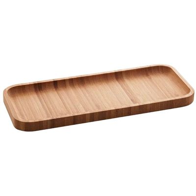 50 Petisqueiras Retangulares de Bambu 28x11cm Bandejas Lyor