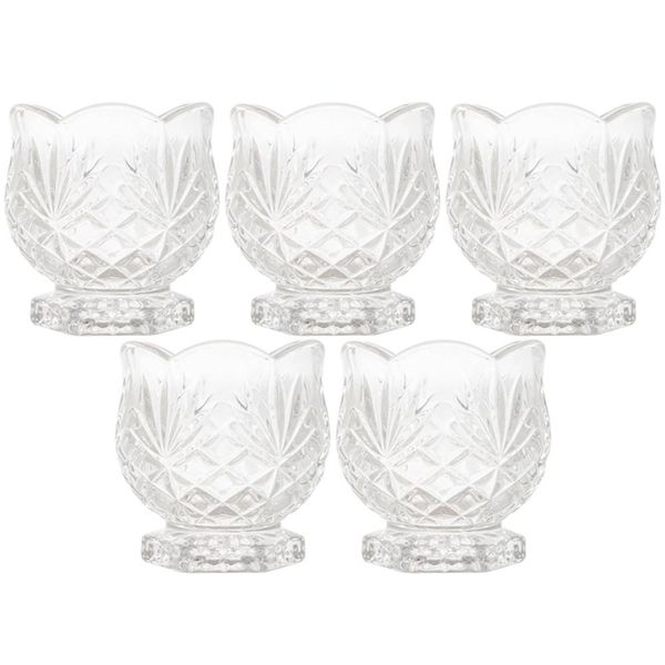 Kit 5 Mini Vasos Decorativos 8x8cm Dublin Porta Colher Crist