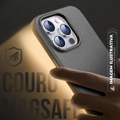 Capa Para Iphone 14 - Couro Dual Magsafe - Preta - Gshield