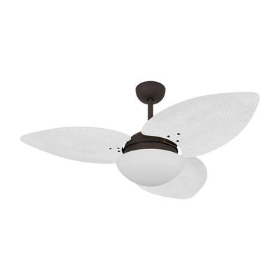 Ventilador De Teto Marrom 3 Pás Palmae Branco 220V 220V