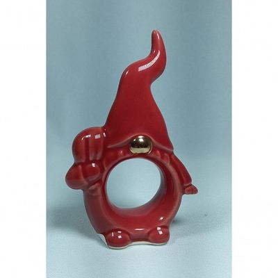 Porta Guardanapo Vermelho Cerâmica Papai Noel 11cm