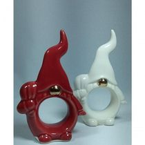 Porta Guardanapo Vermelho Cerâmica Papai Noel 11cm