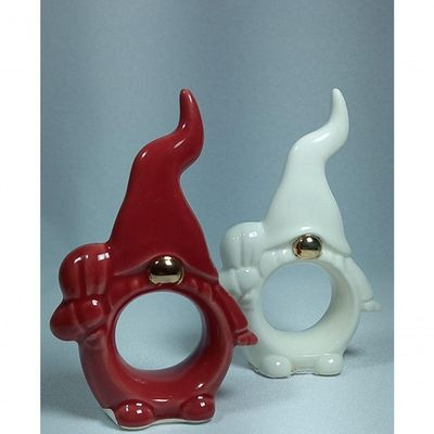 Porta Guardanapo Vermelho Cerâmica Papai Noel 11cm