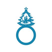 Porta Guardanapo árvore De Natal Kit Com 4 Peças 4,5cmx8,5cm - Cria Arte Laser Azul