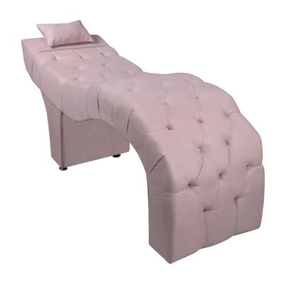 Maca Estofada Para Clínica De Estética Facial Com Capitonê Andressa Rosê Veludo Speciale Home Rose