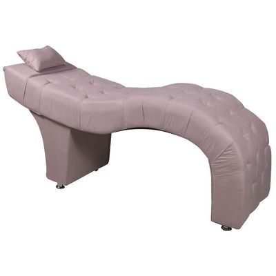 Maca Estofada Para Clínica De Estética Facial Com Capitonê Andressa Rosê Veludo Speciale Home Rose